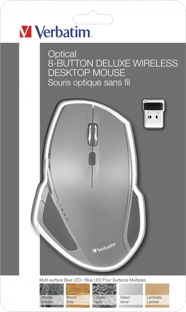 Bežični miš Verbatim sa 8 tastera i tehnologijom Blue LED