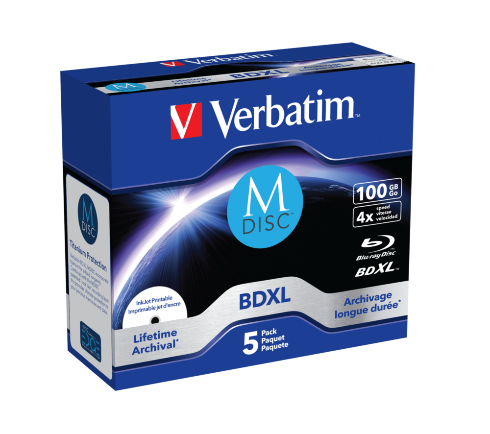 Verbatim MDISC Lifetime archival BDXL 100GB - 5 kom. u širokom plastičnom pakovanju