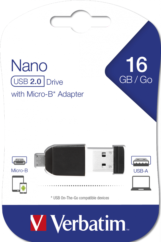 NANO USB-pogon od 16 GB s mikro USB-adapterom