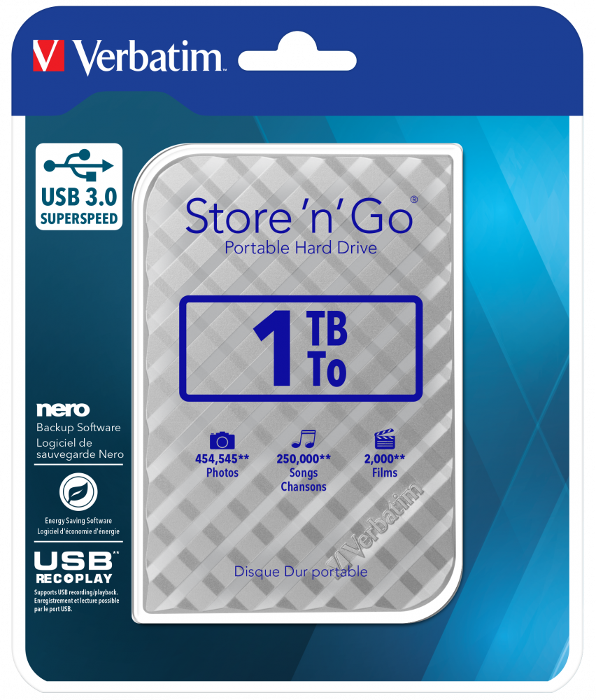 Store 'n' Go USB 3.0 prijenosni tvrdi disk 1TB Srebrna