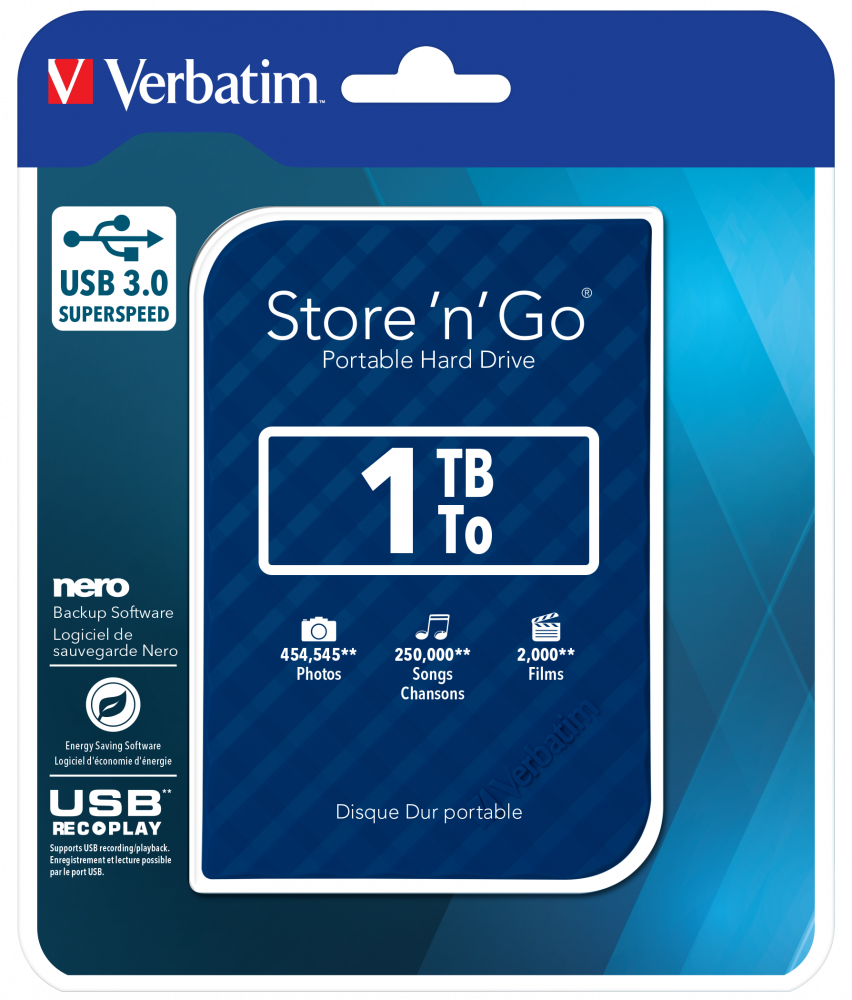 Store 'n' Go USB 3.0 prijenosni tvrdi disk 1TB - Plava